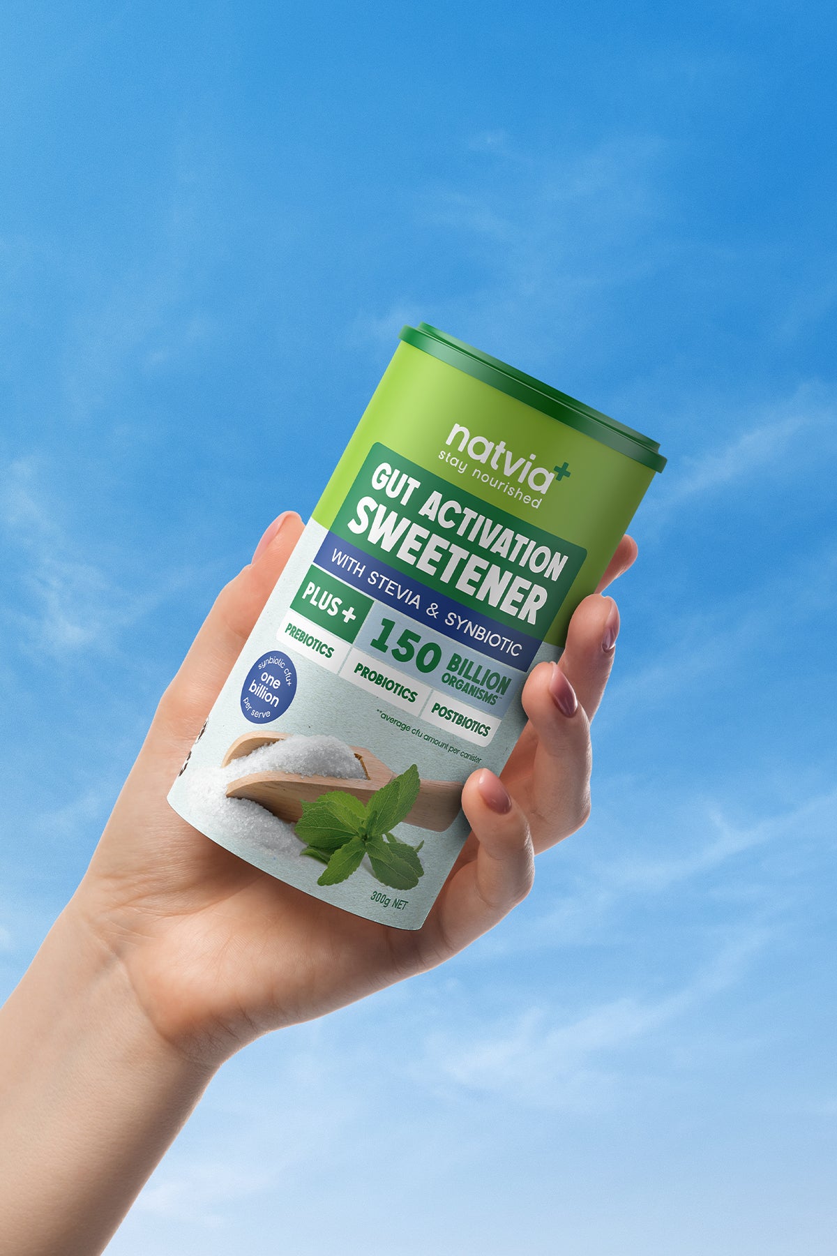 Natvia 150B Gut Activation Sweetener Canister 300g