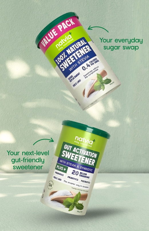 Natvia Gut Activation Sweetener Stevia Canister 300g