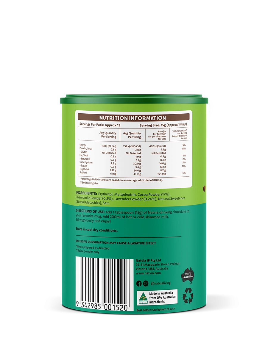 Natvia Relax Rich Hot Choc 200g