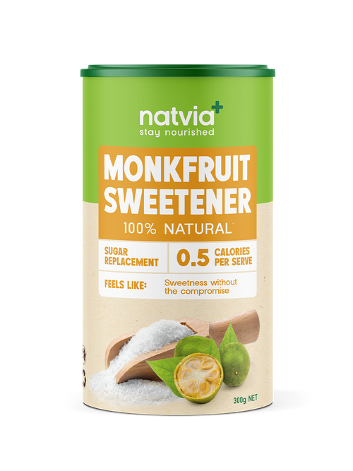Natvia Natural Sweetener Monk Fruit Canister 200g