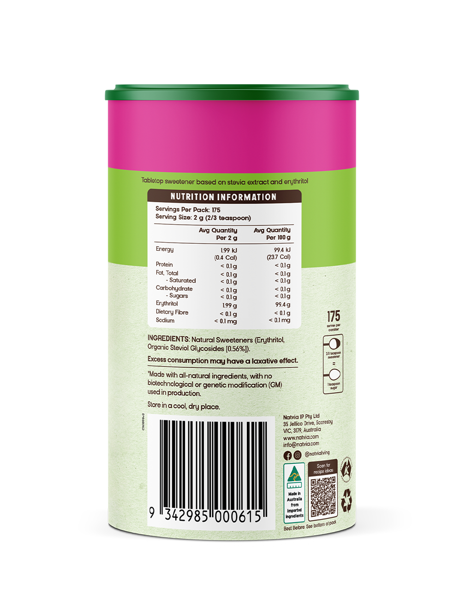 Natvia Natural Sweetener Canister 350g