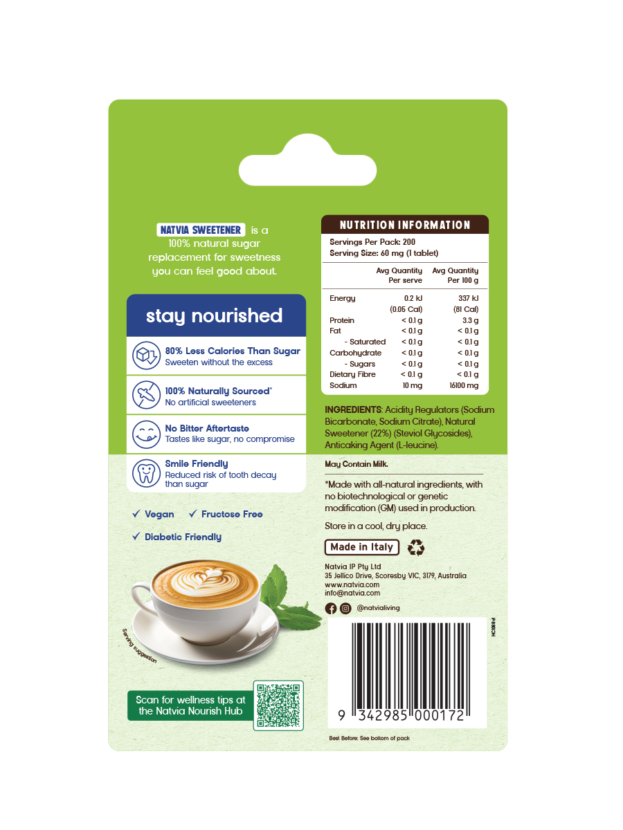 Natvia Natural Sweetener Tablets 200 Pack
