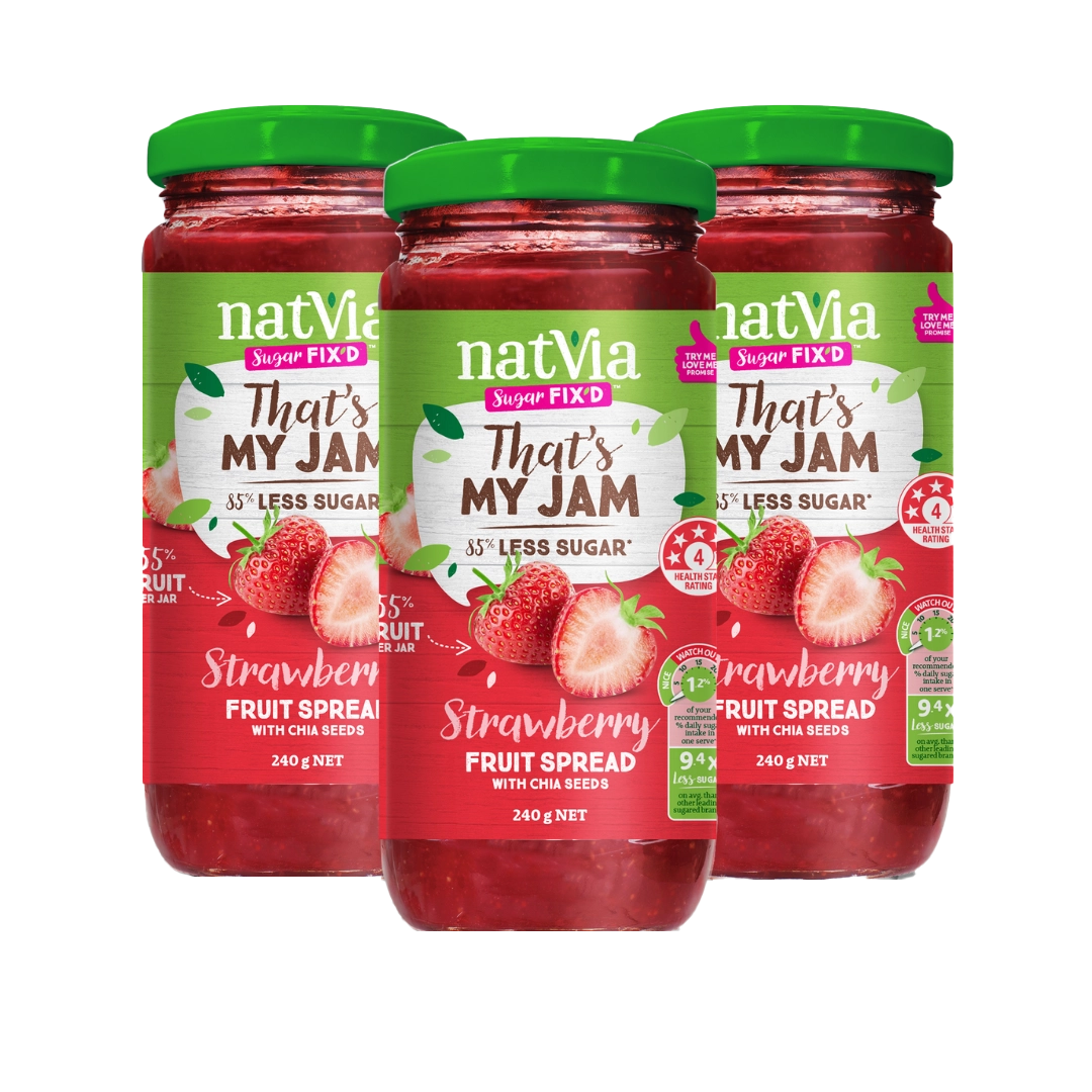 Natvia Strawberry Fruit Spread-Bundle Pack of 3