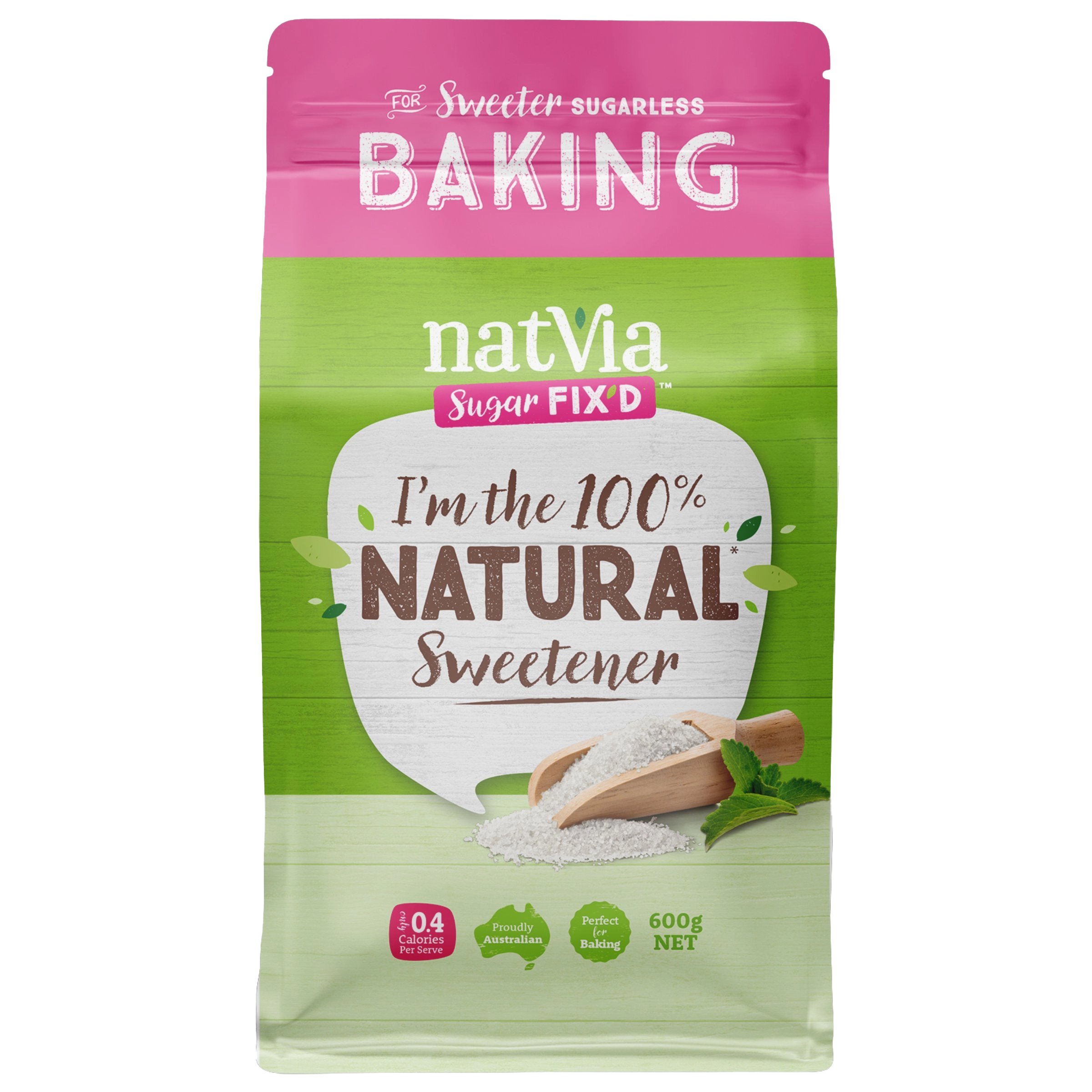 Natvia Sweetener Baking Pouch 600g Front Face