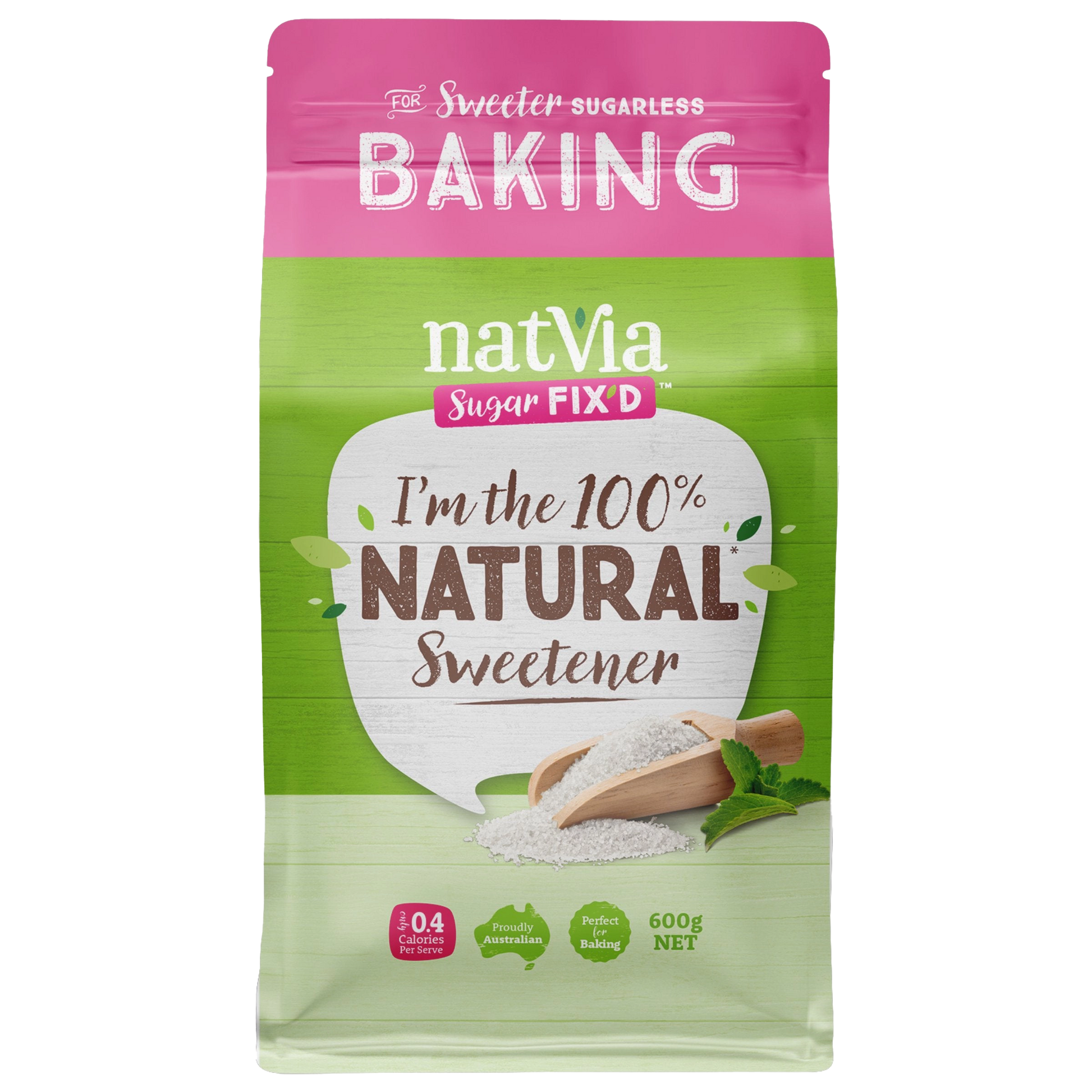 Natvia Sweetener Baking Pouch 600g Front Face