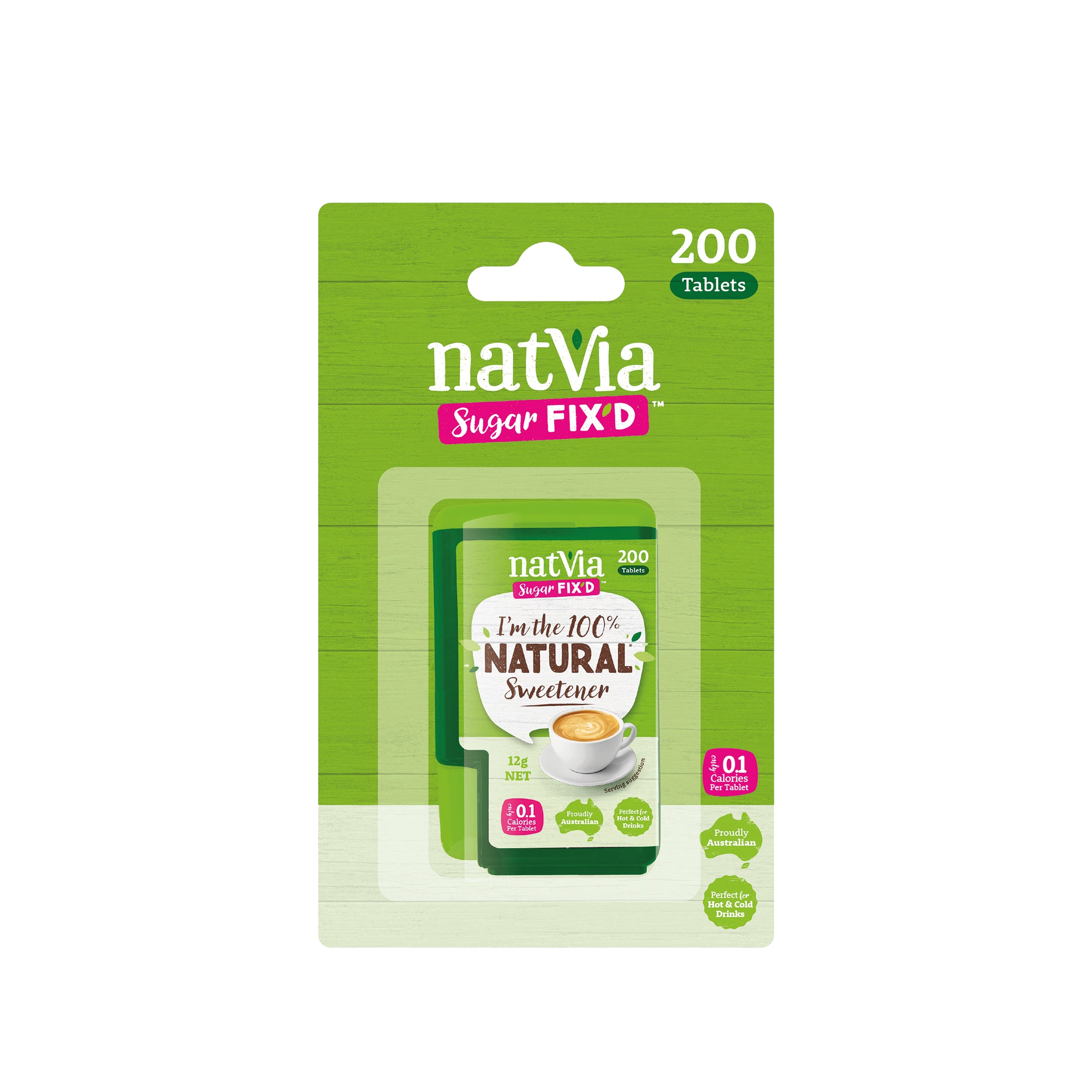 Natvia Tablet Dispenser 200 pack Front Face