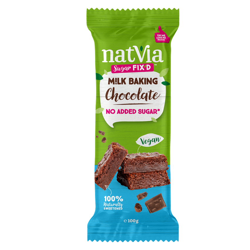 Natvia Baking Milk Choc Block Vegan | No Added Sugar | Online Store | Natvia Online Store